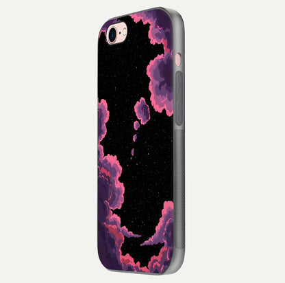 Cosmic Cloud Journey Glass Case for iPhone 6 Plus side-angle photo showing glass reflection and smooth tone