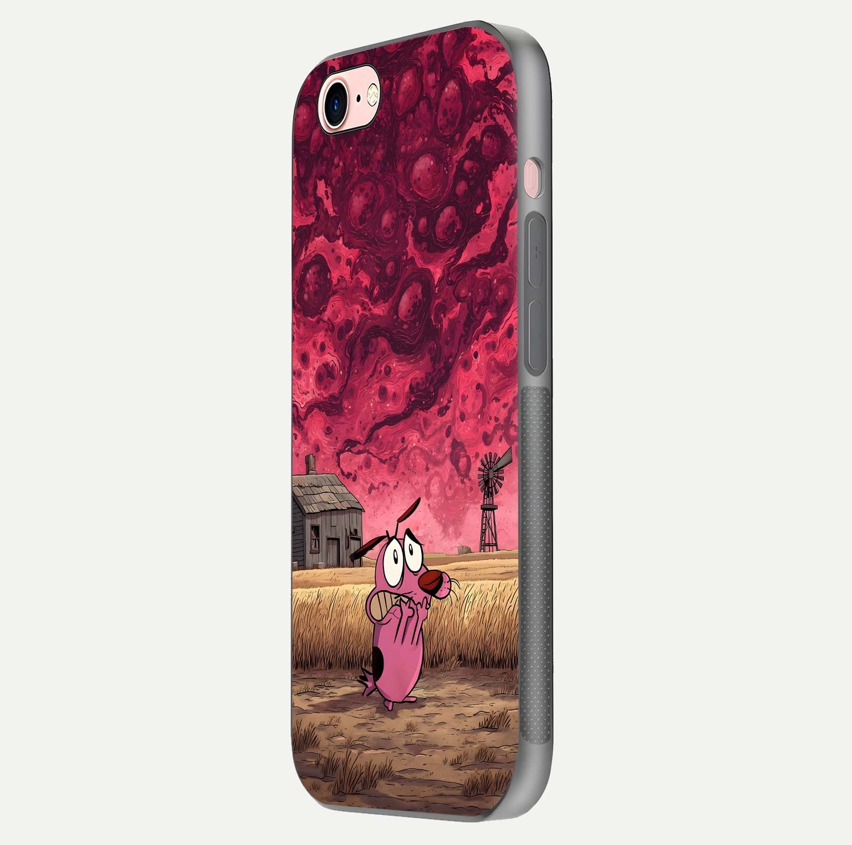 Courage Under Sky Glass Case for iPhone 6 Plus side-angle photo showing gloss tone and curve highlight