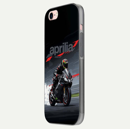 Dark Aprilla Glass Case for iPhone 6 Plus side-angle photo showing reflection gloss and curved edge finish