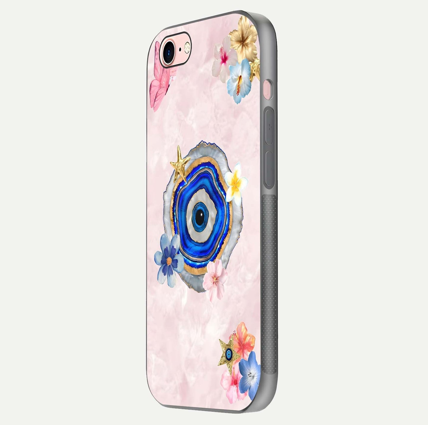 Divine Aura Bloom Glass Case for iPhone 6 Plus side-angle photo capturing reflection glow and premium polish