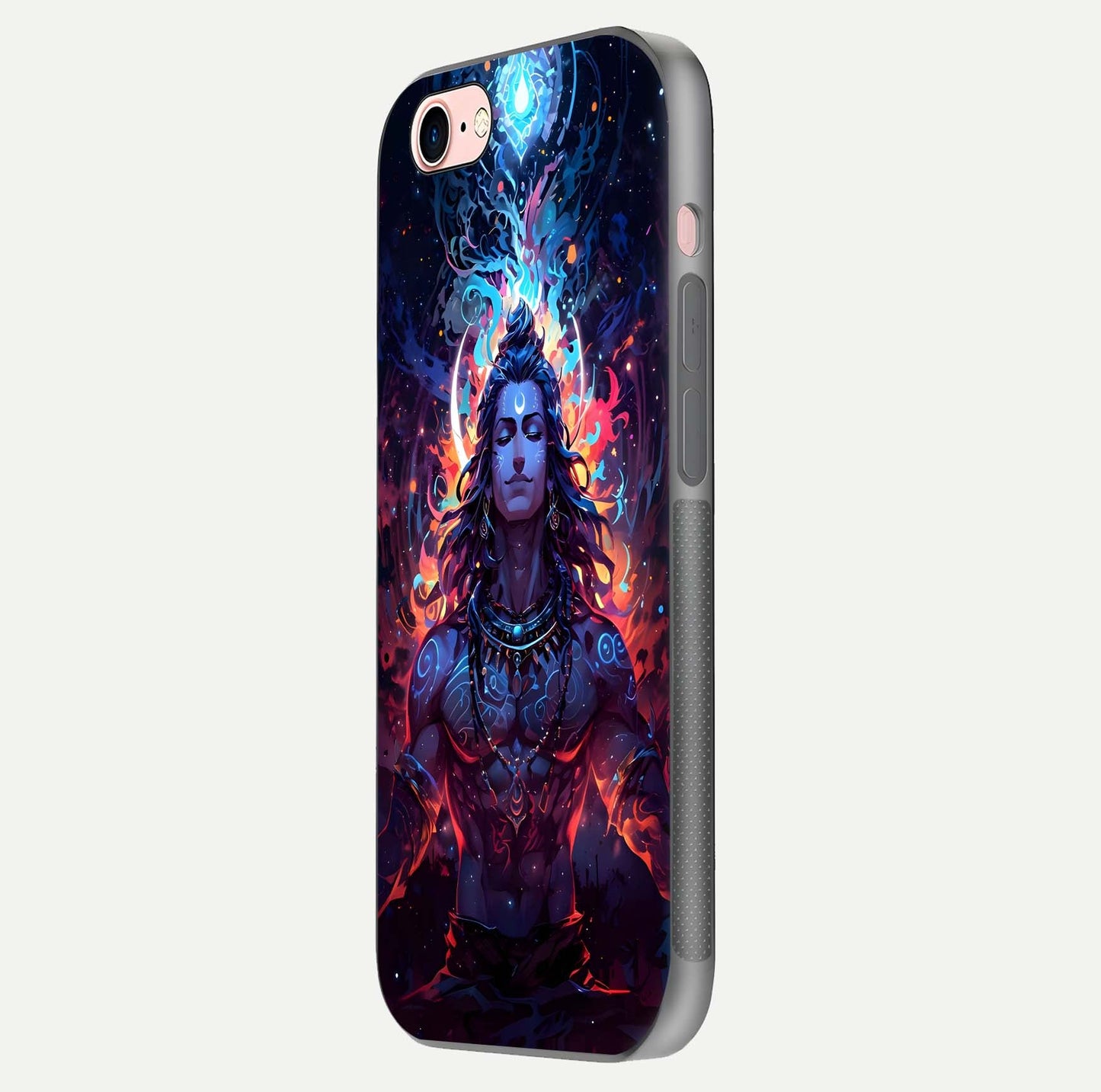 Divine Fire Shiv Glass Case for iPhone 6 Plus side-angle image showing reflection clarity and shine