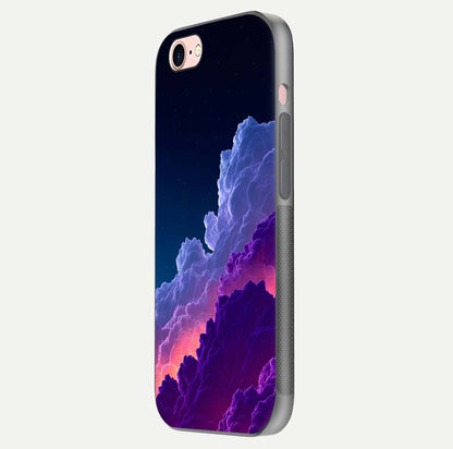 Dreamy Cloud Skies Glass Case for iPhone 6 Plus side-angle image showing reflection clarity and polish