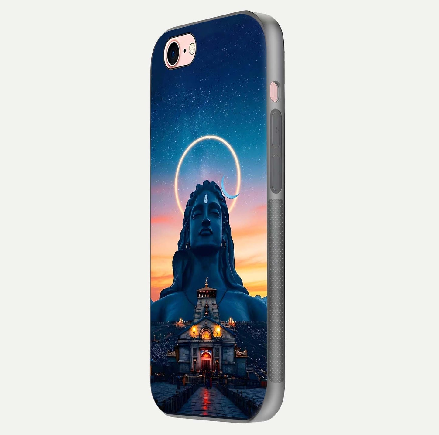 Eternal Shiva Aura Glass Case for iPhone 6 Plus side-angle image showing reflection clarity and rich tone