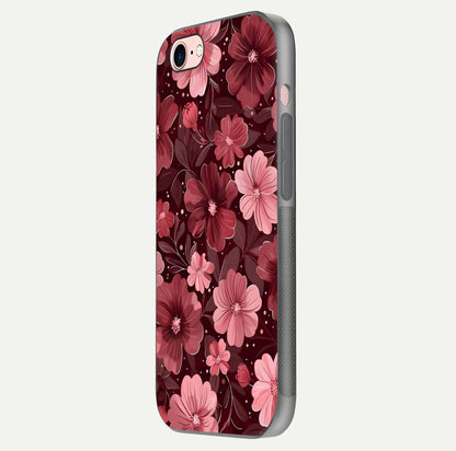 Flower Blush Bloom Glass Case for iPhone 6 Plus side-angle photo showing glass reflection and delicate hues