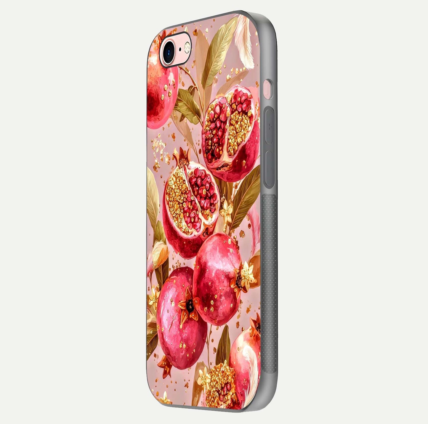 Golden Bloom Glow Glass Case for iPhone 6 Plus side-angle image showing light reflection, gloss texture, and rich tone