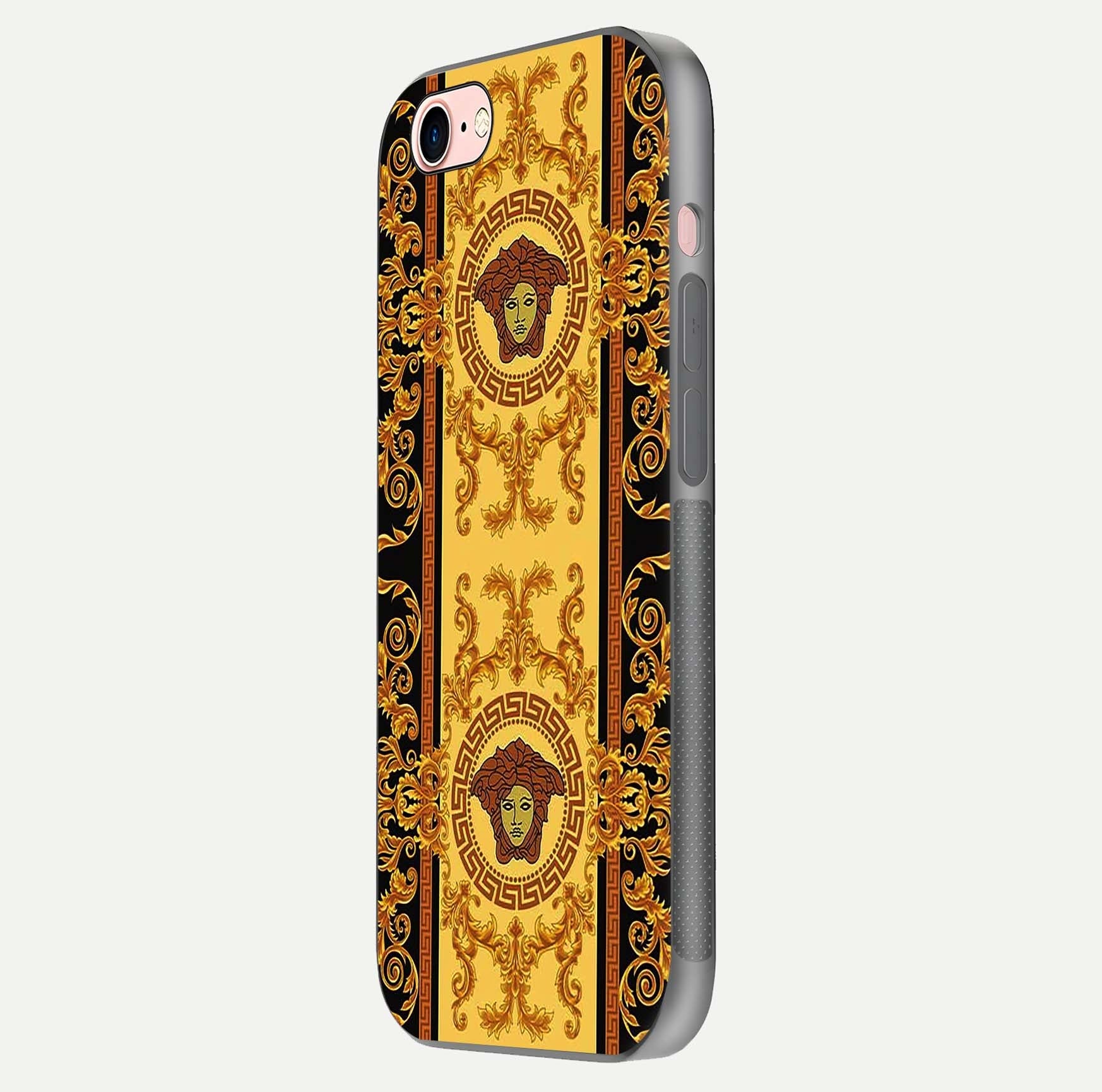 Golden Royal Heritage Glass Case for iPhone 6 Plus side-angle image showing reflection glow and luxury detailing