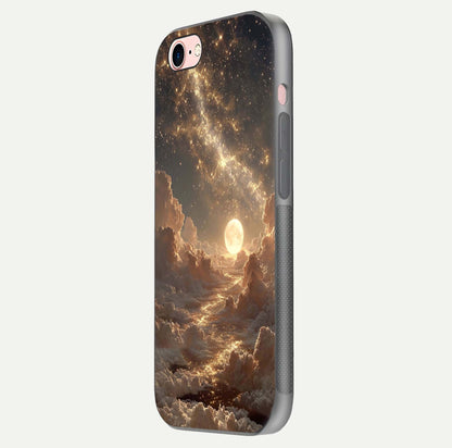 Golden Sky Dream Glass Case for iPhone 6 Plus side-angle image showing reflection shine and smooth surface