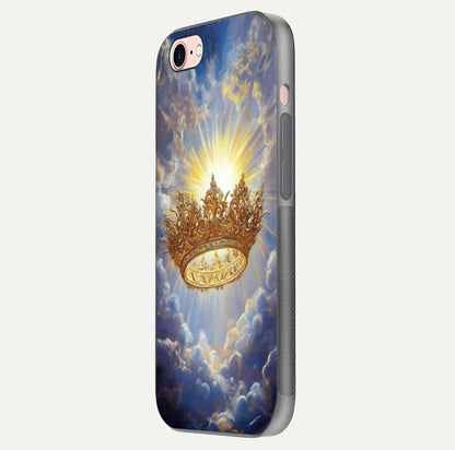 Heavenly Crown Light Glass Case for iPhone 6 Plus side-angle image showing reflection brilliance and elegant divine art