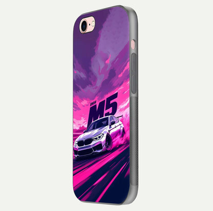 MS Neon Car Glass Case for iPhone 6 Plus side-angle image showing glow reflection and car detailing