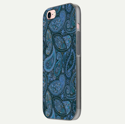 Midnight Paisley Glow Glass Case for iPhone 6 Plus side-angle image revealing reflective gloss and paisley art