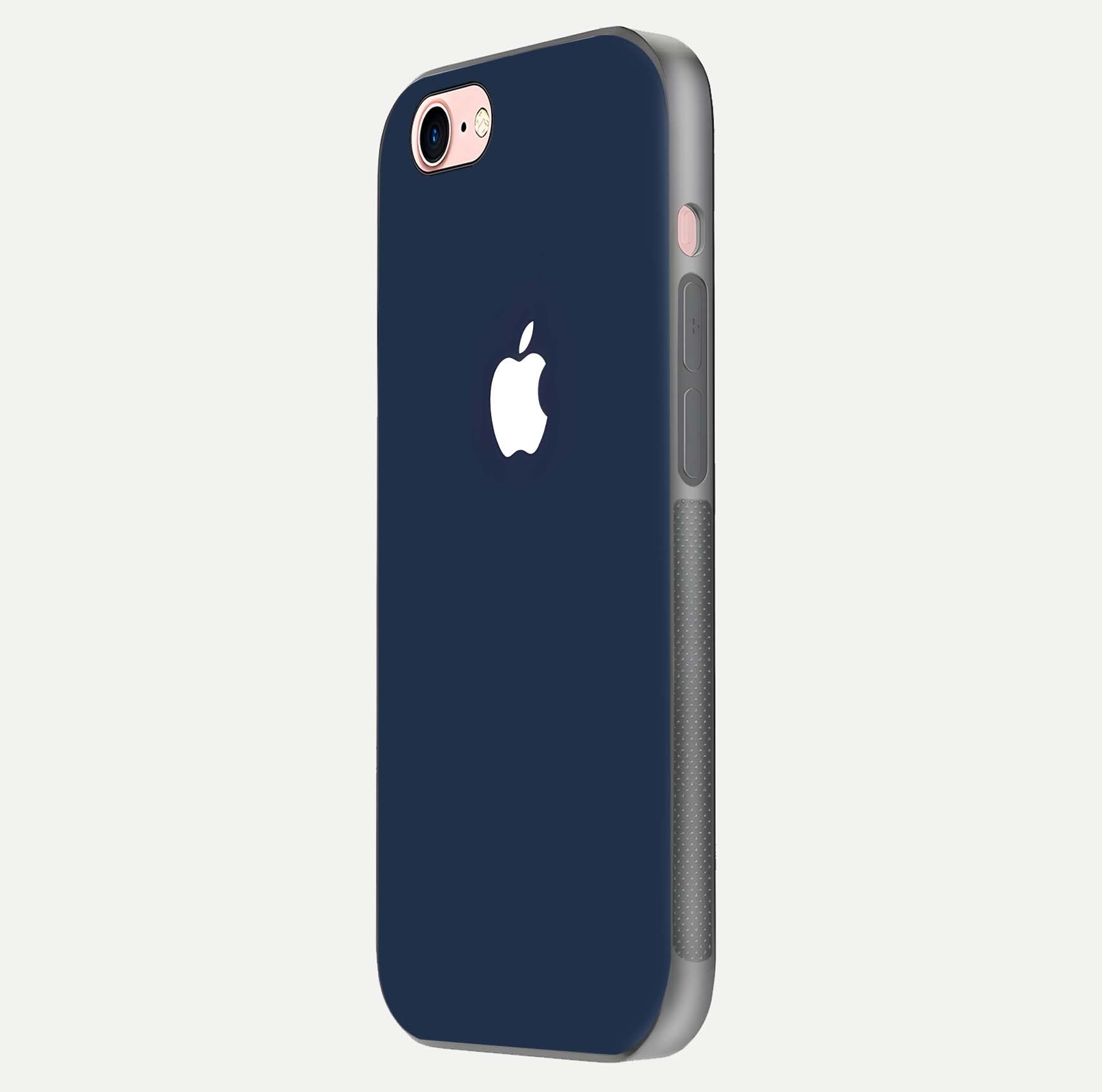 Minimal Apple Night Glass Case for iPhone 6 Plus side-angle image showing sleek reflection and clean gloss
