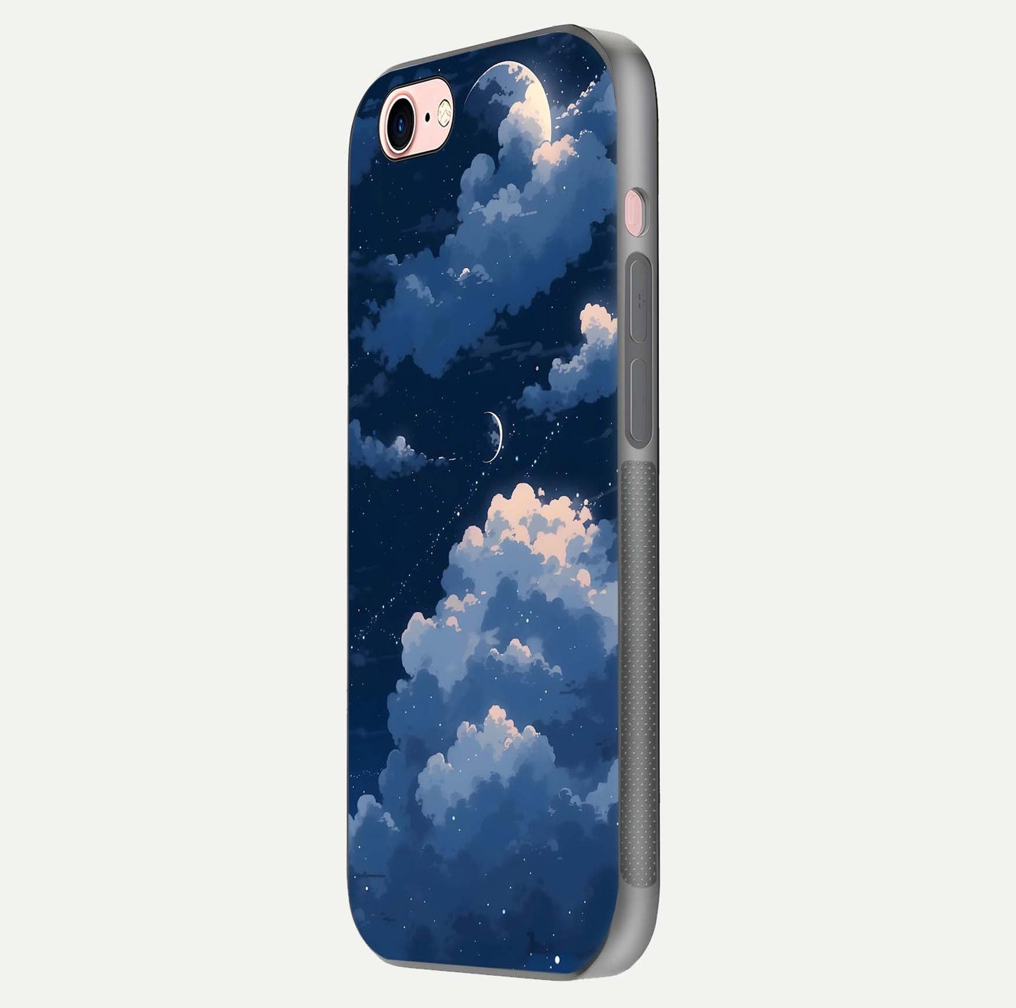 Moon Dream Haze Glass Case for iPhone 6 Plus side-angle image showing HD reflection and moonlight detailing