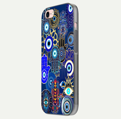 Mystic Palm Guard Glass Case for iPhone 6 Plus side-angle image showing shine depth and sacred motif