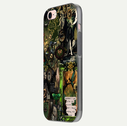 Mystic Woods Secret Glass Case for iPhone 6 Plus side-angle image showing gloss reflection and forest pattern