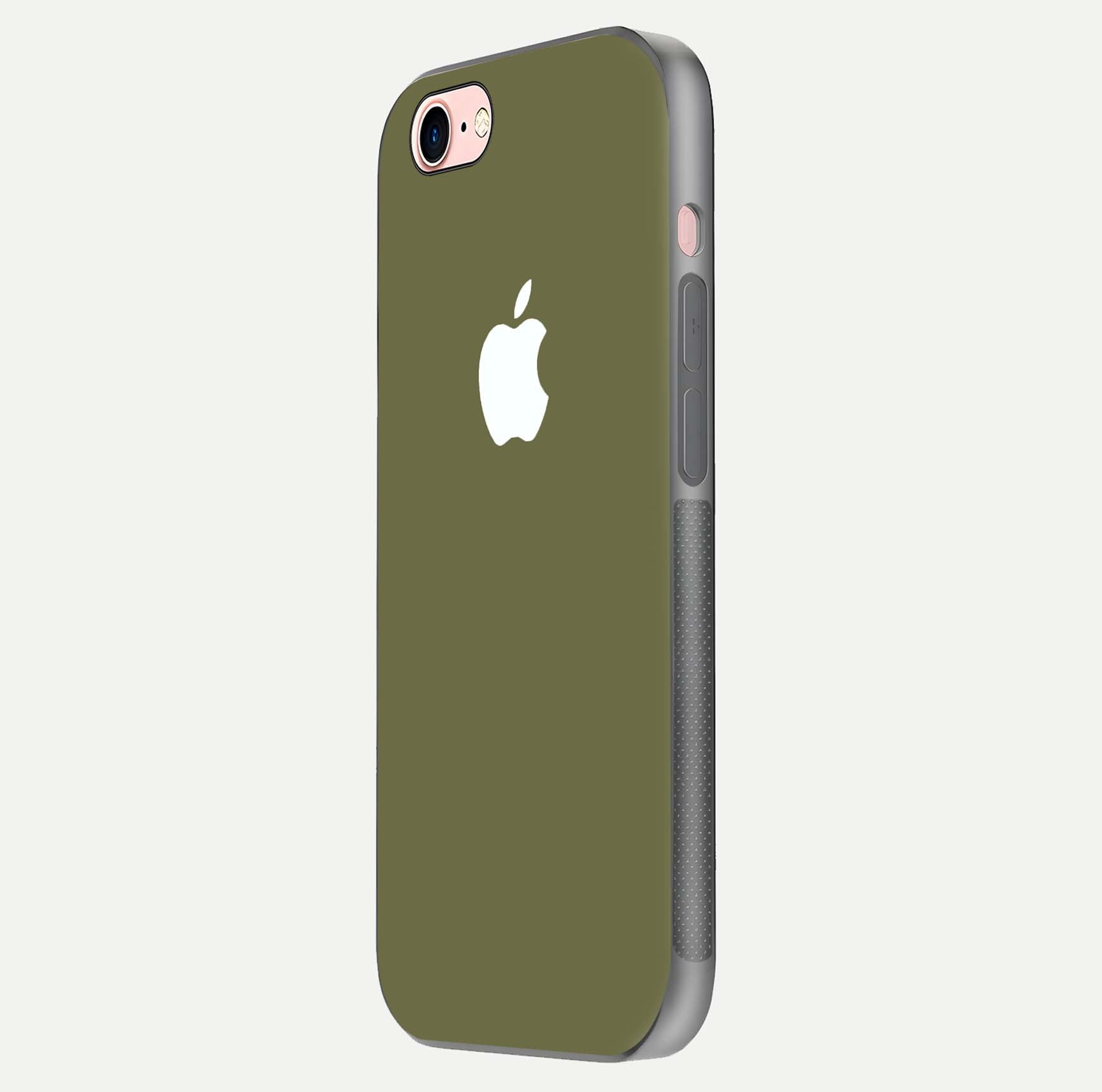 Olive Matte Essence Glass Case for iPhone 6 Plus side-angle image showing soft hue and elegant smooth surface