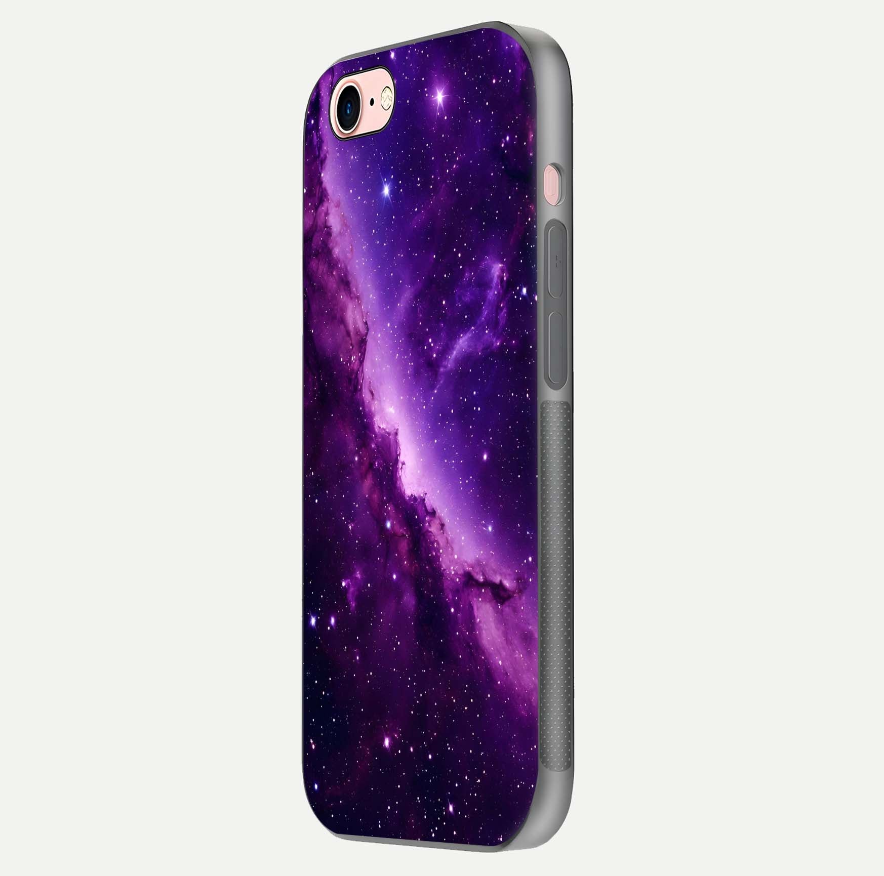 Purple Shade Sky Glass Case for iPhone 6 Plus side-angle image showing shine and soft violet blend
