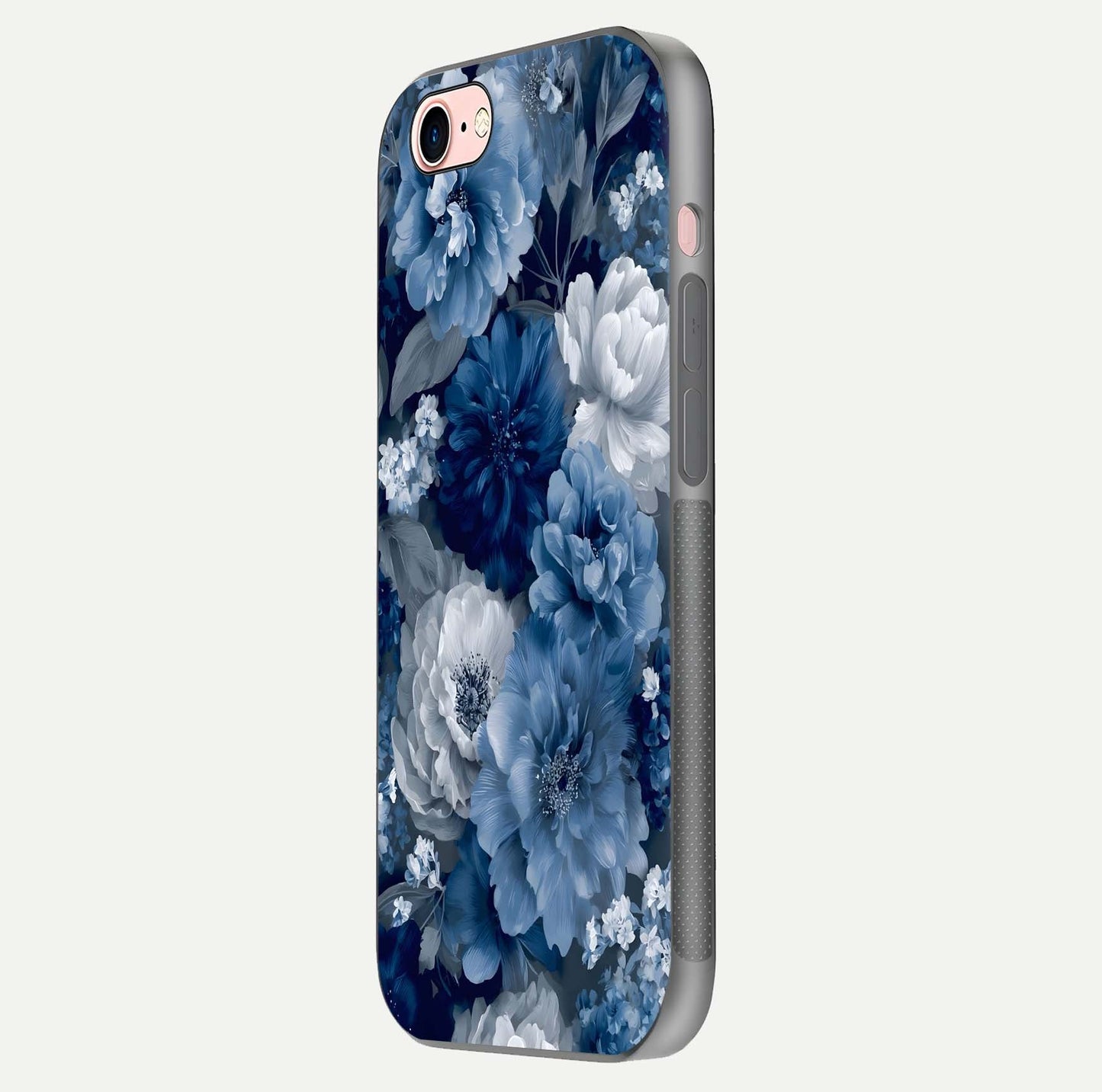 Royal Bloom Garden Glass Case for iPhone 6 Plus side-angle image showing floral pattern, edges, and reflection
