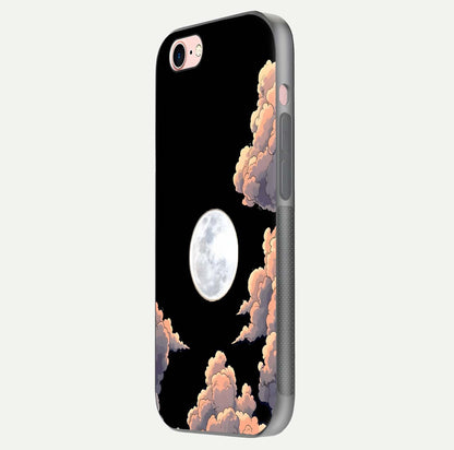 Shade Cloud Moon Glass Case for iPhone 6 Plus side-angle image showing reflection and night-sky detail