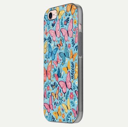 Spring Wing Garden Glass Case for iPhone 6 Plus side-angle image showing shine, color, and pattern depth
