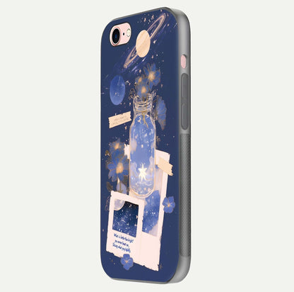 Starlit Cosmic Jar Glass Case for iPhone 6 Plus side-angle image showing glow, texture, and light reflection