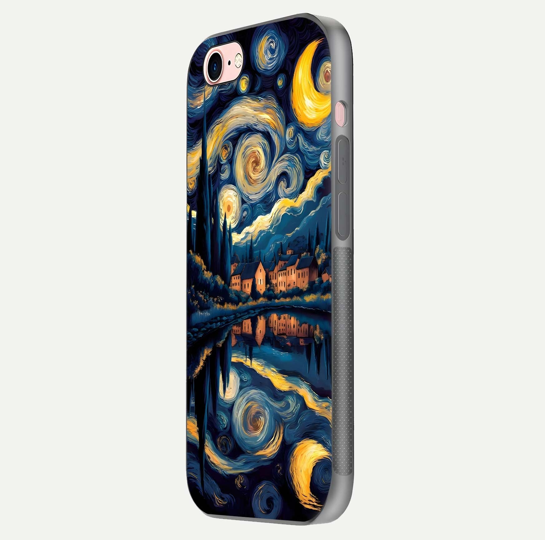 Starry Sky Serenity Glass Case for iPhone 6 Plus side-angle image showing reflection and night-sky detail