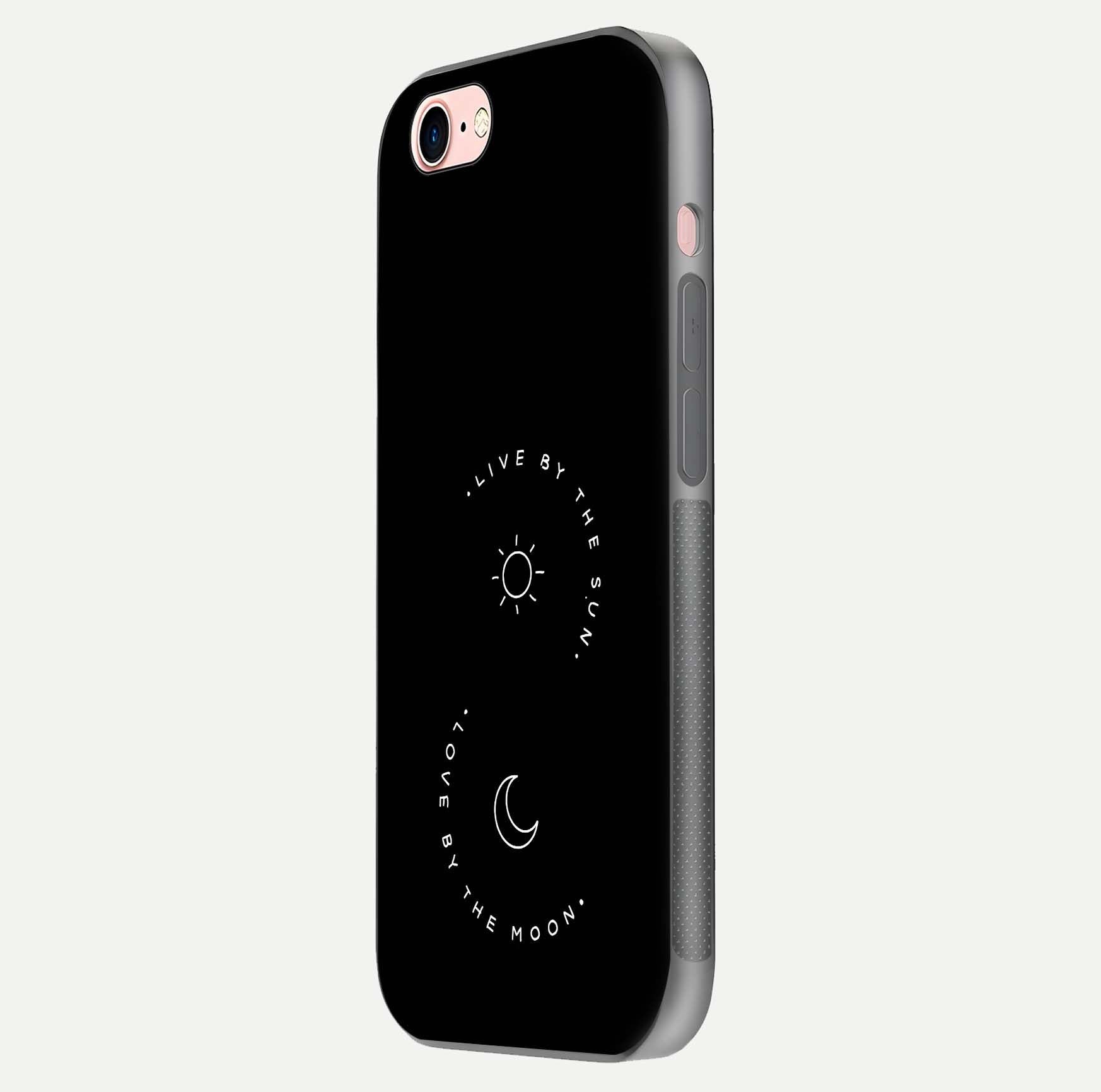 Sun Moon Balance Glass Case for iPhone 6 Plus side-angle image showing reflection and celestial detailing