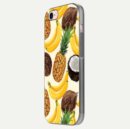 Tropical Fruit Mood Glass Case for iPhone 6 Plus side-angle image showing reflection, gloss, and fruit details