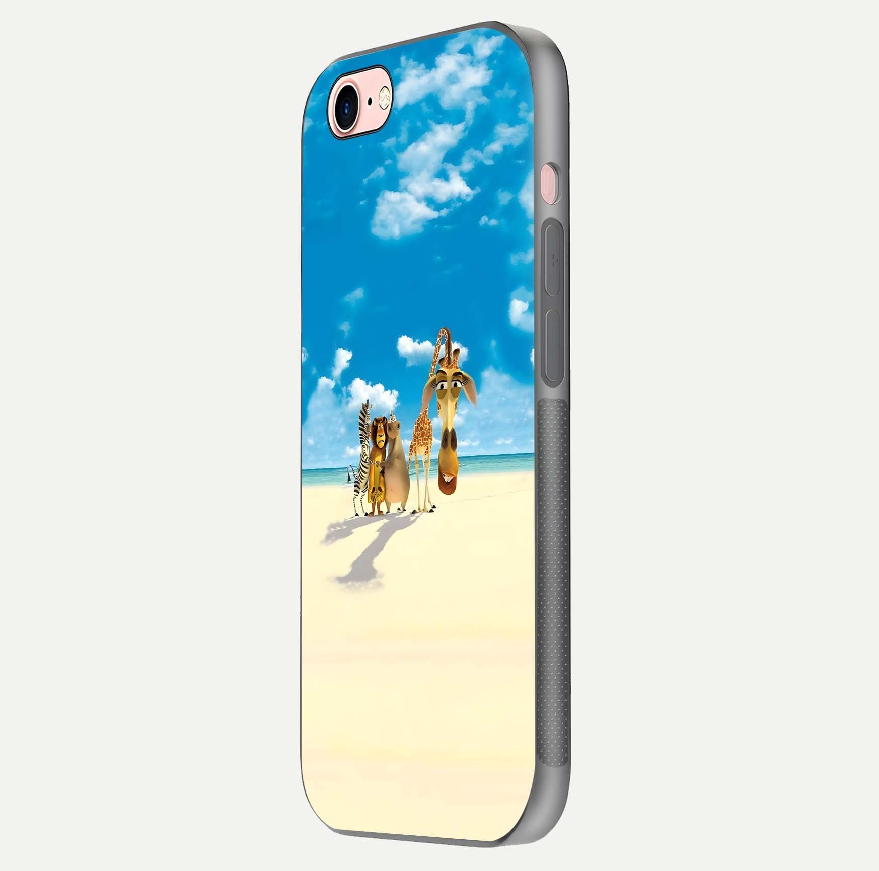 Tropical Fun Squad Glass Case for iPhone 6 Plus side-angle image showing shine, color depth, and surface gloss