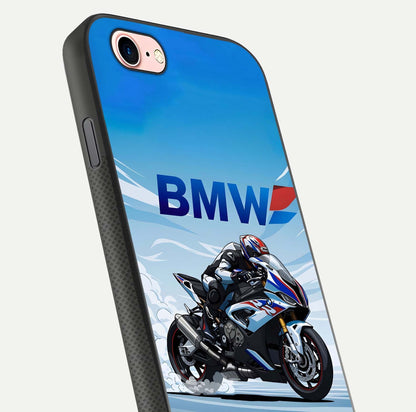 BMW Power Drift Glass Case for iPhone 6 Plus close-up view highlighting motion streaks and gloss shine