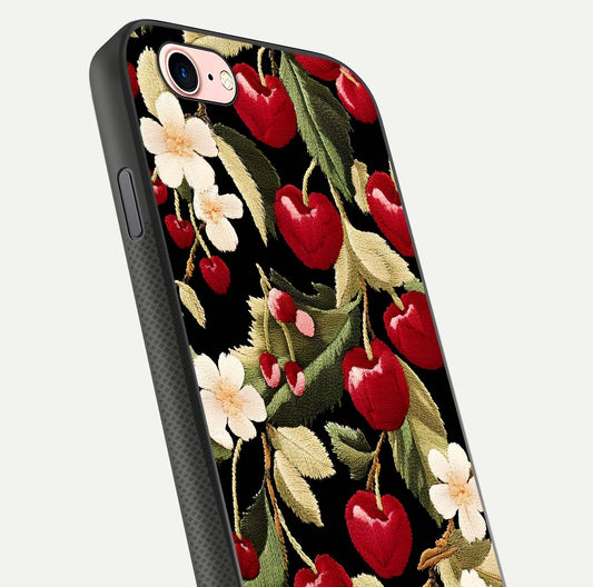 Bloom Thread Art Glass Case for iPhone 6 Plus close-up view highlighting fine line details and glossy shine
