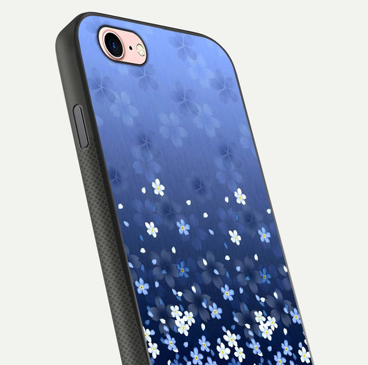 Blue Starry Glass Case for iPhone 6 Plus close-up image highlighting sparkle details and midnight blue gradient
