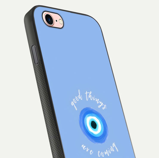 Bright Future Ahead Glass Case for iPhone 6 Plus close-up image highlighting bold quote text and HD reflection