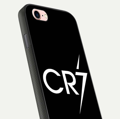 CR7 Elite Strike Glass Case for iPhone 6 Plus close-up highlighting CR7 artwork and shine reflection