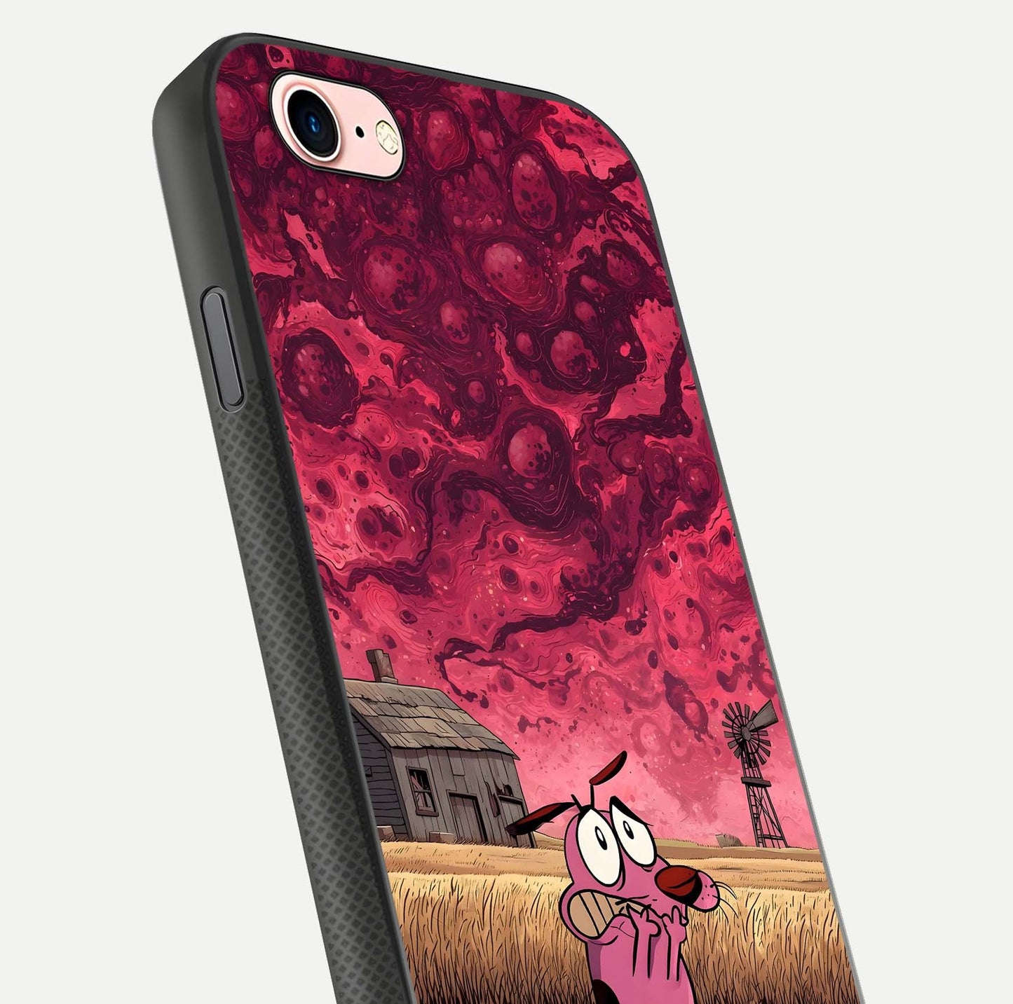 Courage Under Sky Glass Case for iPhone 6 Plus close-up highlighting typography and HD reflection