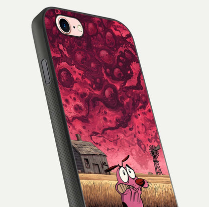 Courage Under Sky Glass Case for iPhone 6 Plus close-up highlighting typography and HD reflection