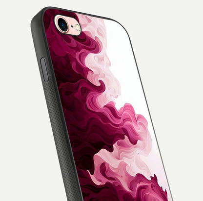Crimson Wave Flow Glass Case for iPhone 6 Plus close-up highlighting flow texture and reflection tone