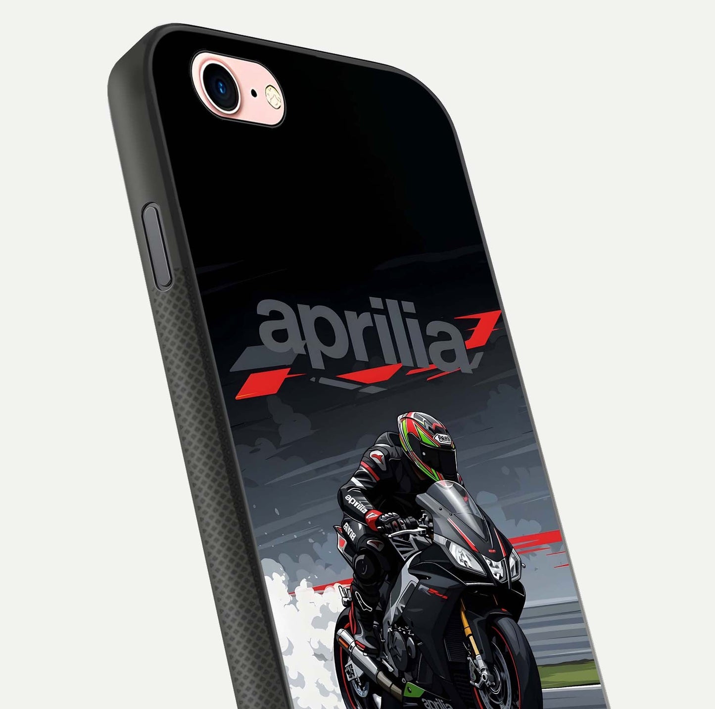 Dark Aprilla Glass Case for iPhone 6 Plus close-up highlighting detailing and reflection effect