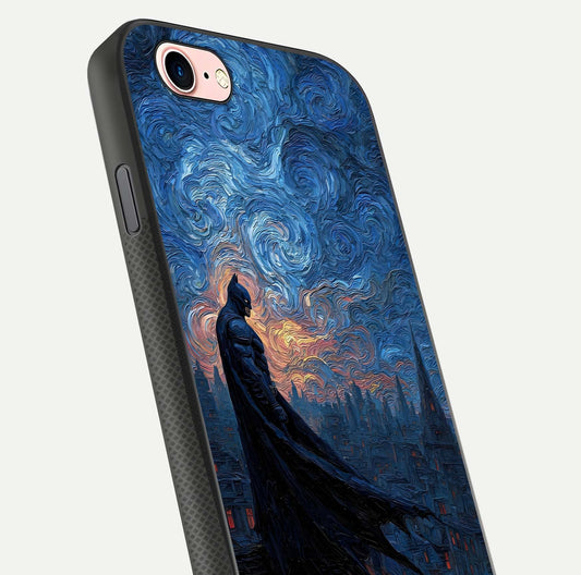 Dark Knight Dusk Glass Case for iPhone 6 Plus close-up highlighting dark suit texture and reflection detail