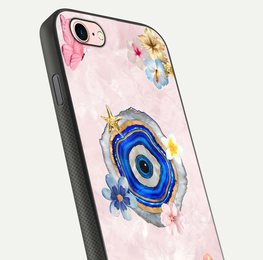 Divine Aura Bloom Glass Case for iPhone 6 Plus close-up highlighting flower glow and reflection tone