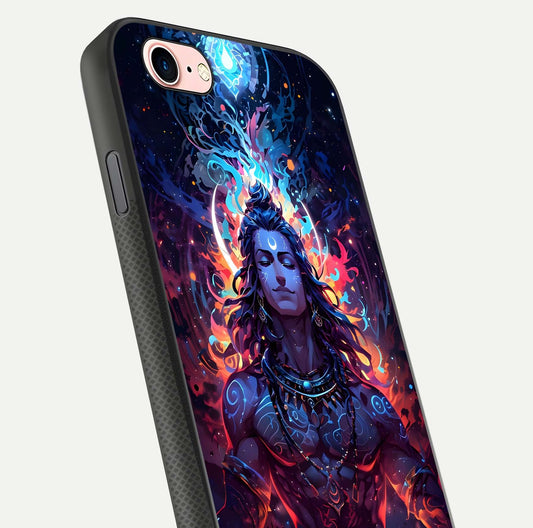 Divine Fire Shiv Glass Case for iPhone 6 Plus close-up highlighting divine detailing and reflection depth