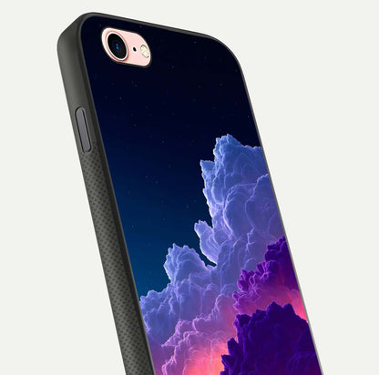 Dreamy Cloud Skies Glass Case for iPhone 6 Plus close-up highlighting soft gradient tones and reflection glow