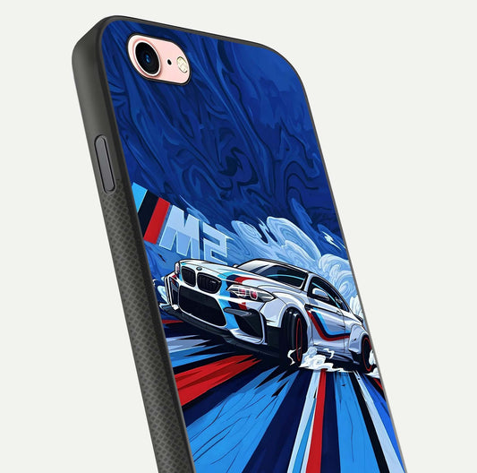 Drift Power Rush Glass Case for iPhone 6 Plus close-up highlighting car reflection and metallic tones