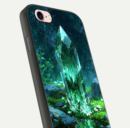 Emerald Light Crystal Glass Case for iPhone 6 Plus close-up highlighting crystal texture and reflection glow