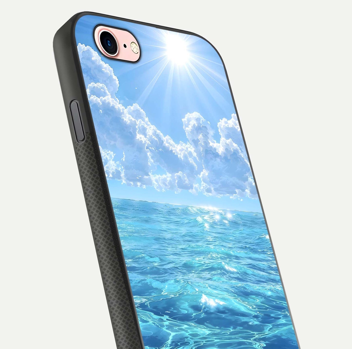 Endless Ocean Horizon Glass Case for iPhone 6 Plus close-up highlighting water texture and reflection shine