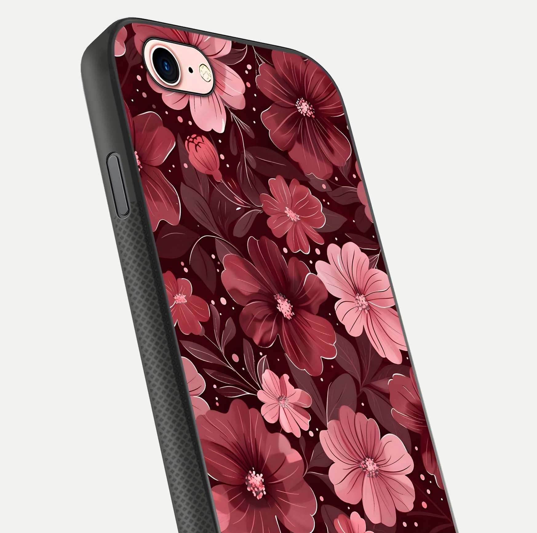 Flower Blush Bloom Glass Case for iPhone 6 Plus close-up highlighting pastel tones and reflection clarity