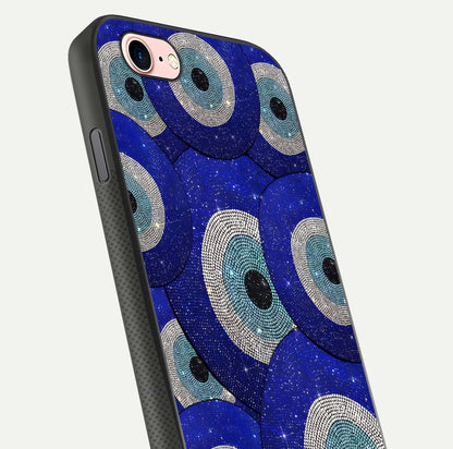 Galaxy Eye Flow Glass Case for iPhone 6 Plus close-up angled shot showing vivid swirl detail and reflection brightness