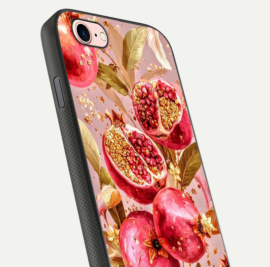 Golden Bloom Glow Glass Case for iPhone 6 Plus close-up angled shot showing metallic tones and reflection brilliance