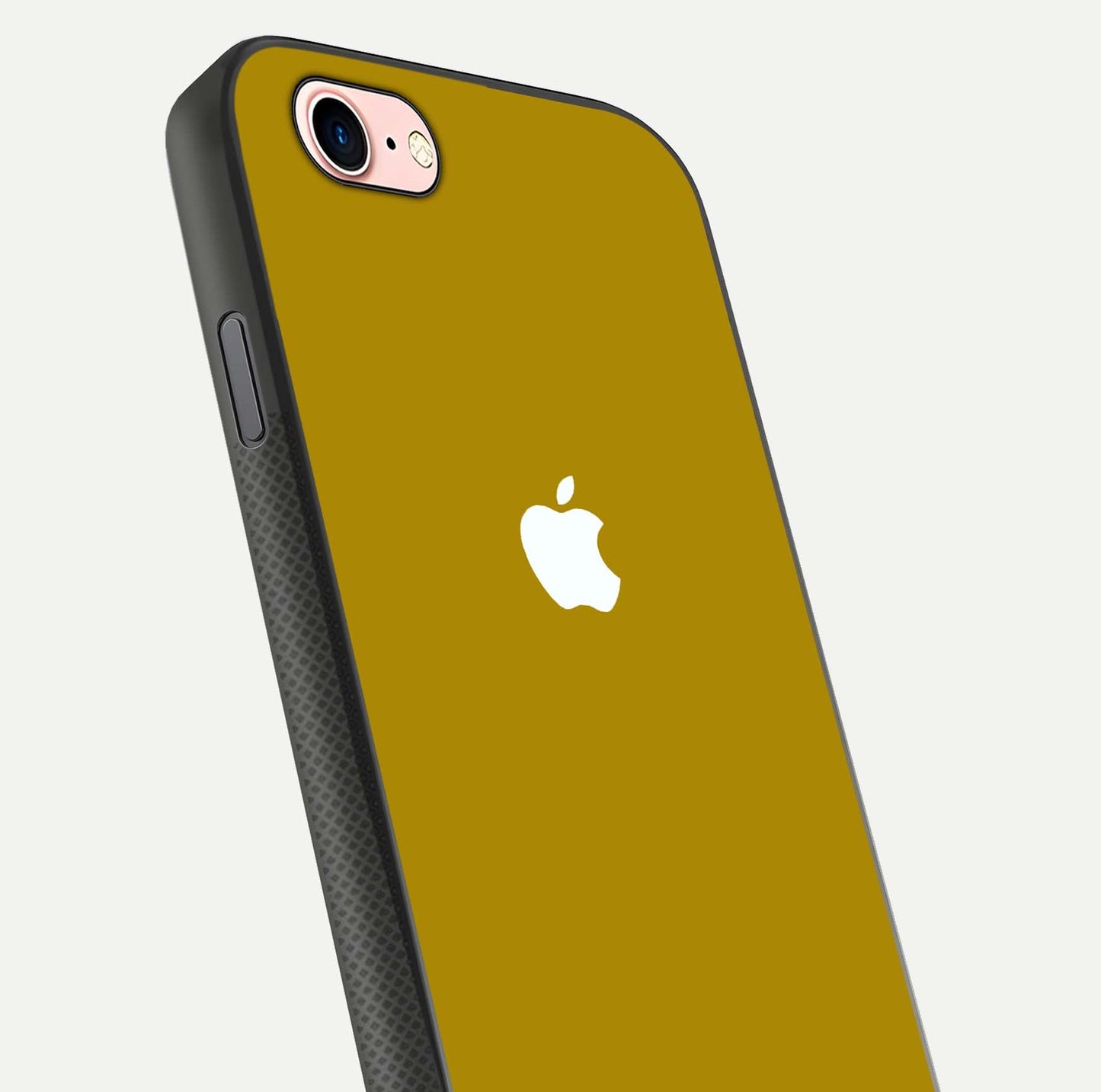 Golden Luxe Aura Glass Case for iPhone 6 Plus close-up angled shot showing metallic shine and light reflection
