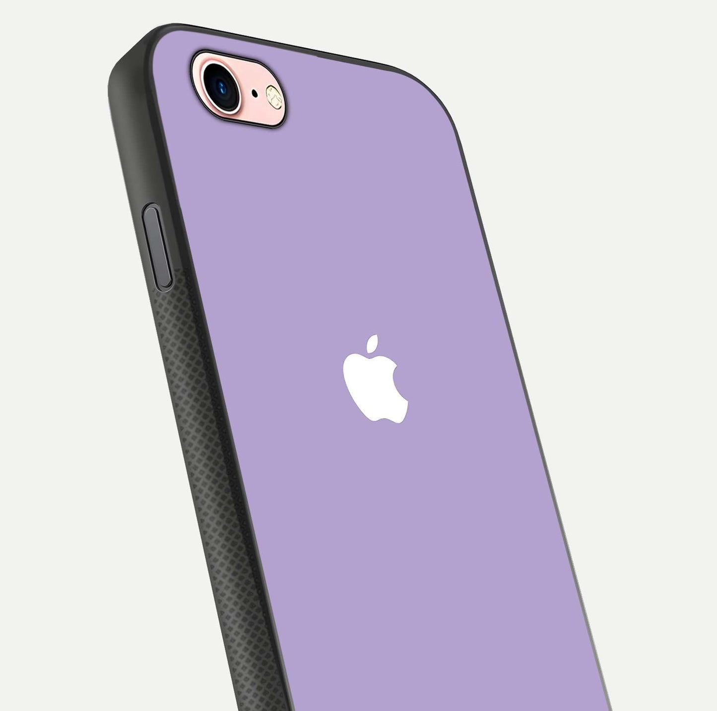Lavender Soft Minimal Glass Case for iPhone 6 Plus close-up angled shot showing clean color texture and shine