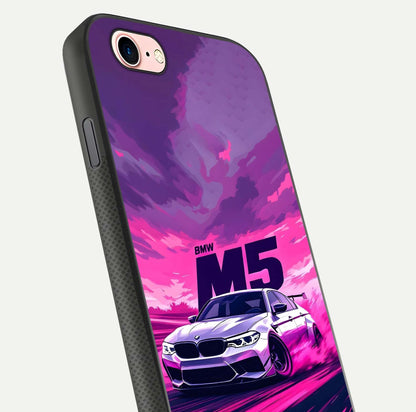 MS Neon Car Glass Case for iPhone 6 Plus close-up angled shot showing vivid neon reflections and shine